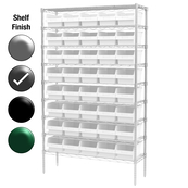 24"D x 48"W x 74"H Grey Epoxy Shelf w/ (9) Shelves and (40) 30084s