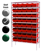 24"D x 48"W x 74"H Grey Epoxy Shelf w/ (9) Shelves and (40) 30084s