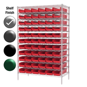 24"D x 48"W x 74"H Chrome Shelf w/ (12) Shelves and (66) 30164s
