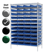 24"D x 48"W x 74"H Grey Epoxy Shelf w/ (12) Shelves and (44) 30174s