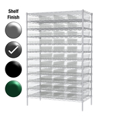 24"D x 48"W x 74"H Grey Epoxy Shelf w/ (12) Shelves and (44) 30174s