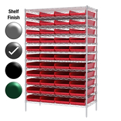 24"D x 48"W x 74"H Grey Epoxy Shelf w/ (12) Shelves and (44) 30174s