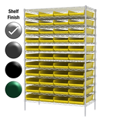 24"D x 48"W x 74"H Chrome Shelf w/ (12) Shelves and (44) 30174s