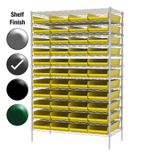 24"D x 48"W x 74"H Grey Epoxy Shelf w/ (12) Shelves and (44) 30174s