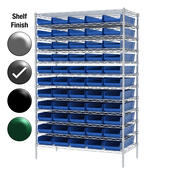 24"D x 48"W x 74"H Grey Epoxy Shelf w/ (12) Shelves and (55) 30184s