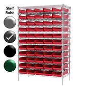 24"D x 48"W x 74"H Grey Epoxy Shelf w/ (12) Shelves and (55) 30184s