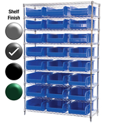 24"D x 48"W x 74"H Grey Epoxy Shelf w/ (9) Shelves and (24) 30280s