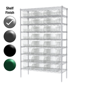24"D x 48"W x 74"H Chrome Shelf w/ (9) Shelves and (24) 30280s