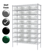 24"D x 48"W x 74"H Grey Epoxy Shelf w/ (9) Shelves and (24) 30280s