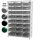 24"D x 48"W x 74"H Grey Epoxy Shelf w/ (9) Shelves and (24) 30280s