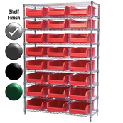 24"D x 48"W x 74"H Chrome Shelf w/ (9) Shelves and (24) 30280s