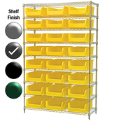 24"D x 48"W x 74"H Grey Epoxy Shelf w/ (9) Shelves and (24) 30280s