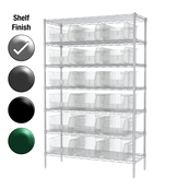 24"D x 48"W x 74"H Chrome Shelf w/ (7) Shelves and (18) 30281s