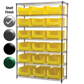24"D x 48"W x 74"H Chrome Shelf w/ (7) Shelves and (18) 30281s