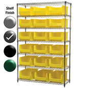 24"D x 48"W x 74"H Grey Epoxy Shelf w/ (7) Shelves and (18) 30281s
