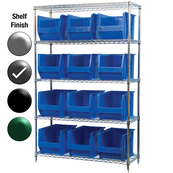 24"D x 48"W x 74"H Grey Epoxy Shelf w/ (5) Shelves and (12) 30282s