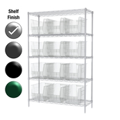 24"D x 48"W x 74"H Chrome Shelf w/ (5) Shelves and (12) 30282s