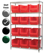 24"D x 48"W x 74"H Grey Epoxy Shelf w/ (5) Shelves and (12) 30282s