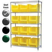 24"D x 48"W x 74"H Chrome Shelf w/ (5) Shelves and (12) 30282s