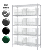 24"D x 48"W x 74"H Chrome Shelf w/ (5) Shelves and (8) 30283s