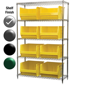 24"D x 48"W x 74"H Chrome Shelf w/ (5) Shelves and (8) 30283s