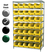24"D x 48"W x 74"H Grey Epoxy Shelf w/ (8) Shelves and (35) 30284s