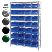 24"D x 48"W x 74"H Chrome Shelf w/ (8) Shelves and (28) 30286s