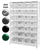 24"D x 48"W x 74"H Chrome Shelf w/ (8) Shelves and (28) 30286s