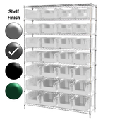 24"D x 48"W x 74"H Grey Epoxy Shelf w/ (8) Shelves and (28) 30286s