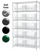 24"D x 48"W x 74"H Chrome Shelf w/ (6) Shelves and (10) 30288s
