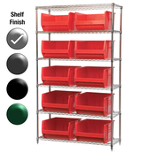 24"D x 48"W x 74"H Chrome Shelf w/ (6) Shelves and (10) 30288s
