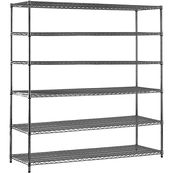 Grey, 24"D x 60"W x 74"H, 6 Shelf, Wire Shelving Starter Kit