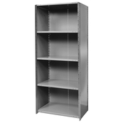 Grey, Heavy-Duty, 12" x 36" x 79" Free Standing, Closed 5 Shelf Steel Shelf Kit	