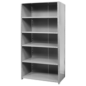 Grey, Heavy-Duty, 18" x 48" x 79" Free Standing, Closed 6 Shelf Steel Shelf Kit