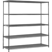 Grey, 18"D x 60"W x 96"H, 5 Shelf, Wire Shelving Starter Kit