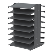 Grey, 18" x 36" x 60" Double Sided Pick Rack