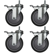 Chrome, 5" Casters w/ Brakes (Set of 4)