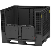 Black, 48" x 40" x 34", Collapsible, 2 Gates, 1800lbs Cap.