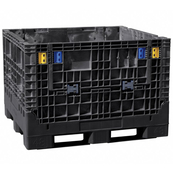 Black, 48" x 45" x 34", Extra-Duty Bulk Box, 2 Gates, 2500lbs Cap.