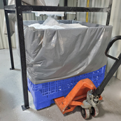 Blue, 48" x 45" x 34", Extra-Duty Bulk Box, 2 Gates, 2500lbs Cap.