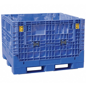 Blue, 48" x 45" x 34", Extra-Duty Bulk Box, 2 Gates, 2500lbs Cap.