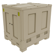 Tan, 48" x 40" x 46", Intrepid All Plastic, Top Discharge, w/o Drop Doors, 2000lbs Cap.