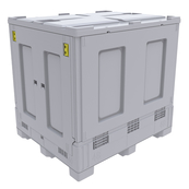 Grey, 48" x 40" x 46", Intrepid Steel Reinforcement, Top Discharge, w/ Drop Doors, 2500lbs Cap.