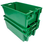 Green, 31" x 18" x 12", Heavy Duty Stack and Nest Container