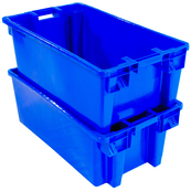 Blue, 31" x 18" x 12", Heavy Duty Stack and Nest Container