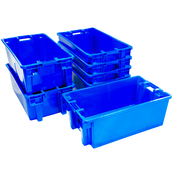 Blue, 31" x 18" x 12", Heavy Duty Stack and Nest Container