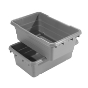 Grey, 25" x 16" x 9", Jumbo Lug Cross Stack and Nest Container