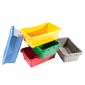 Green, 25" x 16" x 9", Jumbo Lug Cross Stack and Nest Container