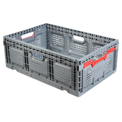 Grey, 23.62"L x 15.74"W x 8.66"H, Vented Collapsible Container