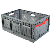 Grey, 23.62"L x 15.74"W x 10.23"H, Vented Collapsible Container